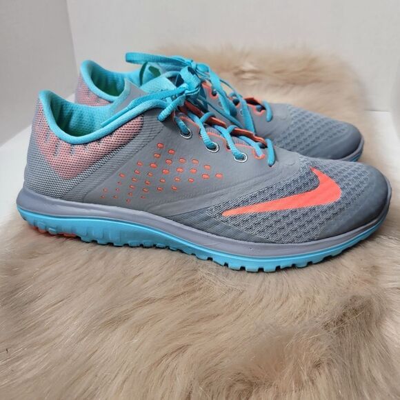 Nike Lite Run 2 Womens Running Shoes Sneakers Turquoise Gray Size 9 - Picture 3 of 11